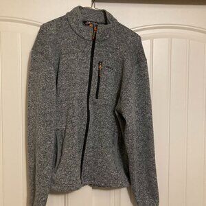 Orvis Full-Zip Sweater Fleece Jacket Marled Gray Medium Polyester GUC 2SBL Mens